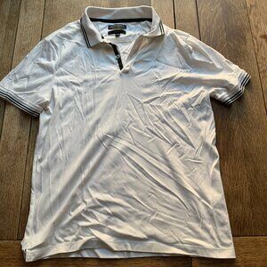 Banana Republic Luxury Touch White and black polo Slim Fit L